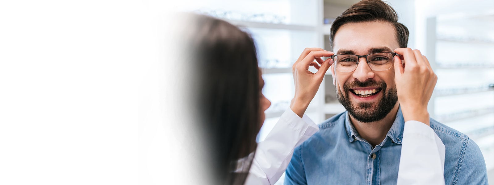 eye doctors in Prescott Eye doctors in Prescott at M&M Eye Institute Hero photo of man putting on optical glasses