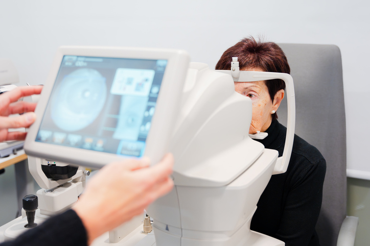 Image of a woman having eye testing.